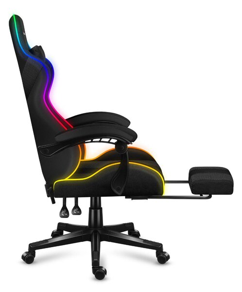 Gaming stolica Fusion 4.7 (crna + šarena) (s LED rasvjetom)