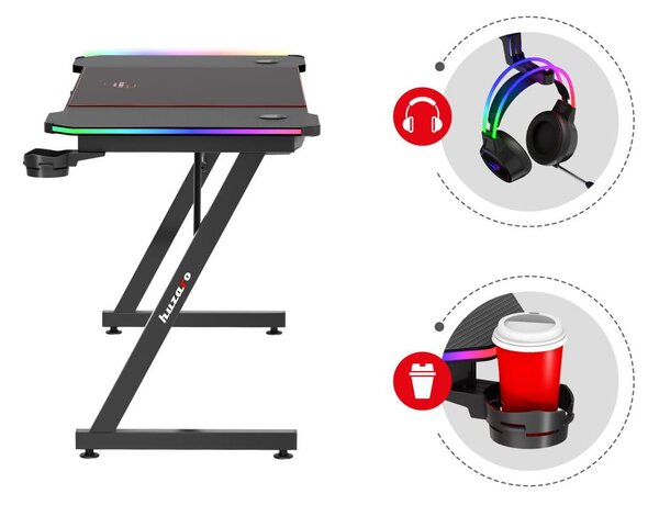 Zondo.hr PC stolić Hyperion 4.8 (crna + šarena) (s LED rasvjetom). Akcija -21%. 1087508