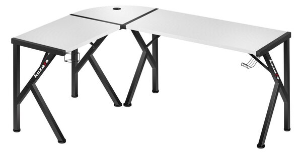 Kutni PC stolić Hyperion 6.3 (crna + bijela)