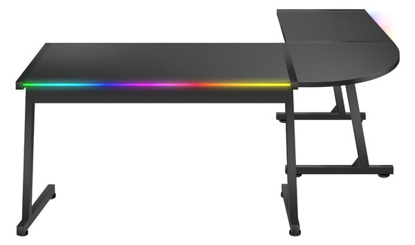Kutni PC stolić Hyperion 6.0 (crna + šarena) (s LED rasvjetom)