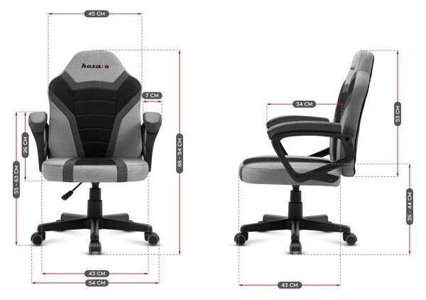 Zondo.hr Dječja gaming stolica Rover 1 (crna + siva). Akcija -13%. 1087538