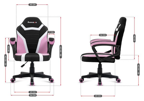 Zondo.hr Dječja gaming stolica Rover 1 (crna + ružičasta). Akcija -13%. 1087539