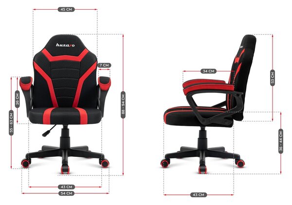Zondo.hr Dječja gaming stolica Rover 1 (crna + crvena). Akcija -19%. 1087541