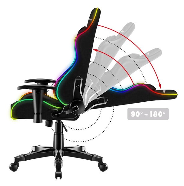 Zondo.hr Dječja gaming stolica Rover 6 (crna + šarena) (s LED rasvjetom). Akcija -20%. 1087549