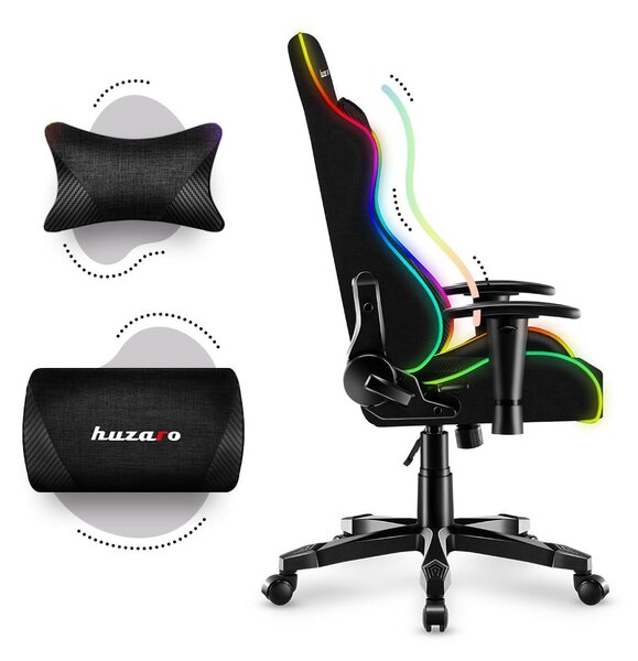 Zondo.hr Dječja gaming stolica Rover 6 (crna + šarena) (s LED rasvjetom). Akcija -20%. 1087549