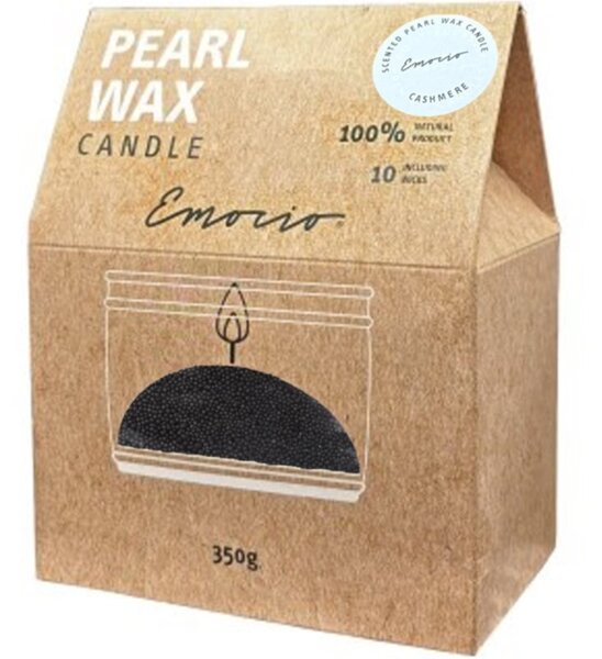Emocio Pearl wax Cashmere Black mirisna svijeća 350 g
