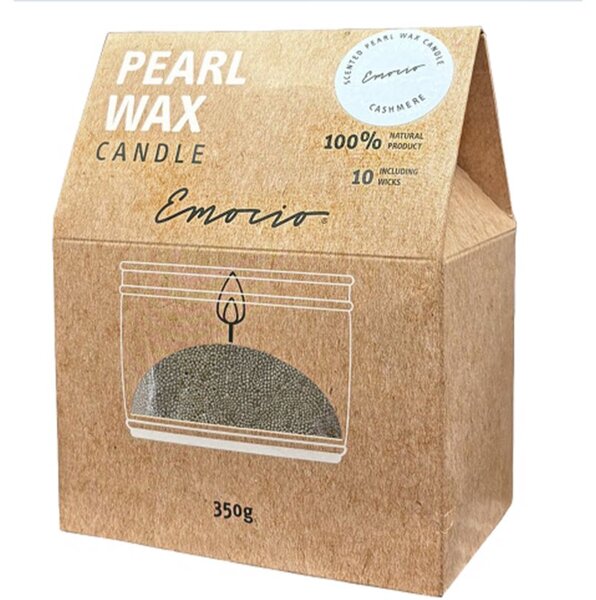 Emocio Pearl wax Cashmere White mirisna svijeća 350 g
