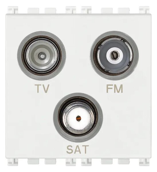 VIMAR ARKÉ PRIKLJUČ.TV-FM-SAT 3 IZLAZA 2M TV/SAT BIJELI VI19303.B