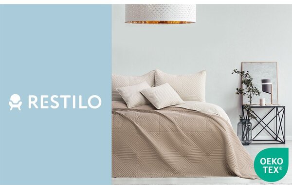Bež prošiven prekrivač od mikrovlakana 240x260 cm Softa – Restilo
