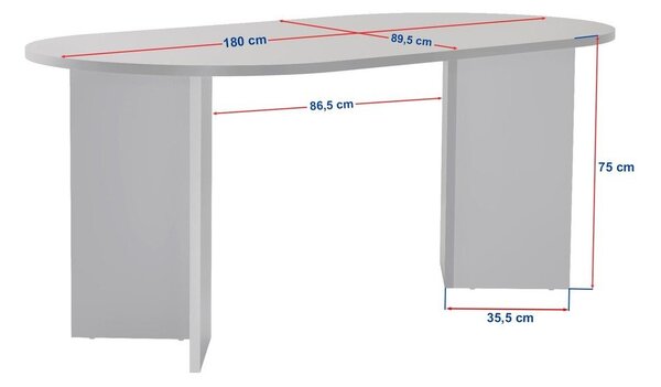 Blagovaonski stol u dekoru hrasta 89,5x180 cm Sablin – Kalune Design