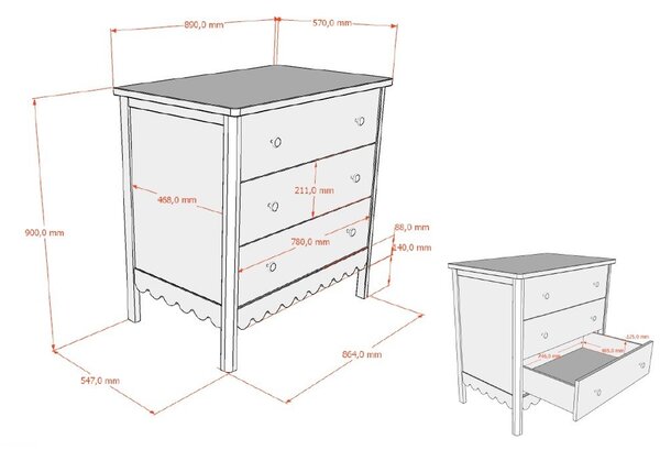 Bež dječja komoda 89x90x55 cm Swingo – Vipack