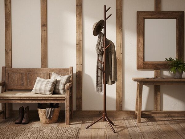 ATMOWOOD Drveni stalak za kapute 175 cm - smeđi