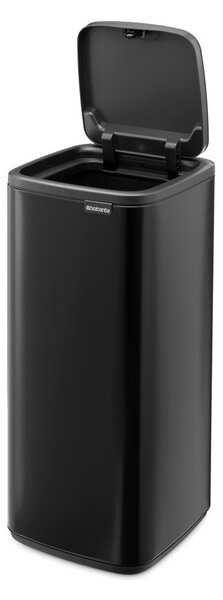 Mat crna željezna kanta za smeće na dodir 30 l Bo Touch – Brabantia