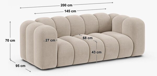 Tamno plava sofa od šenila 200 cm Lupine – Micadoni