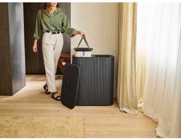 Crna bambusova košara za rublje 2x45 l Tota Luxe – Joseph Joseph