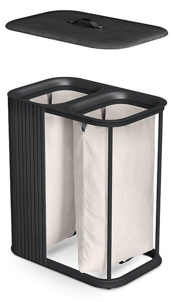 Crna bambusova košara za rublje 2x45 l Tota Luxe – Joseph Joseph