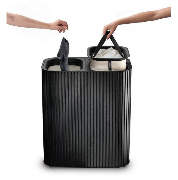 Crna bambusova košara za rublje 2x45 l Tota Luxe – Joseph Joseph