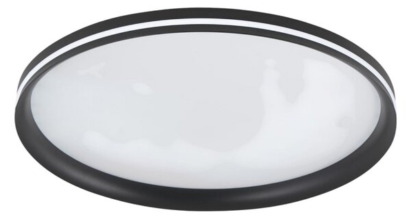 Fabas Luce LED stropna svjetiljka Isy, crna, Ø 55 cm, metalna, CCT, prigušljiva, prigušiva, Crno, Dnevni boravak/blagovaonica, Metal
