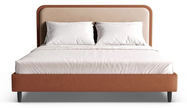 Ciglasti tapecirani bračni krevet s podnicom 180x200 cm Aveline – Micadoni