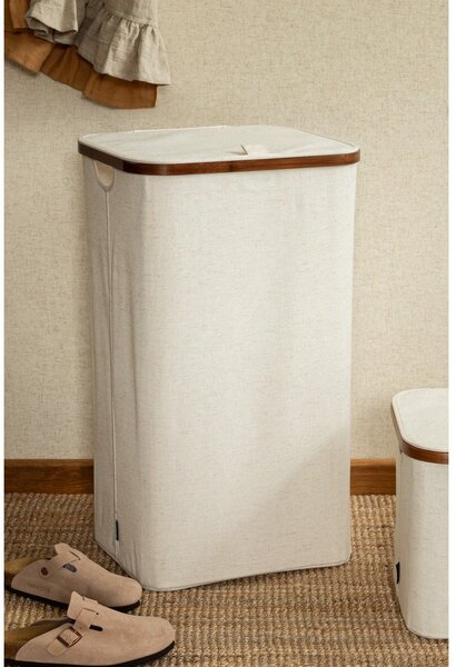 Krem tekstilna košara za rublje Bamboo/Linen – Bigso