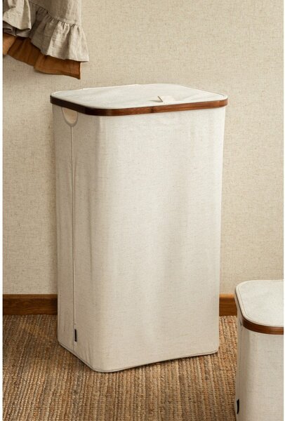 Krem tekstilna košara za rublje Bamboo/Linen – Bigso