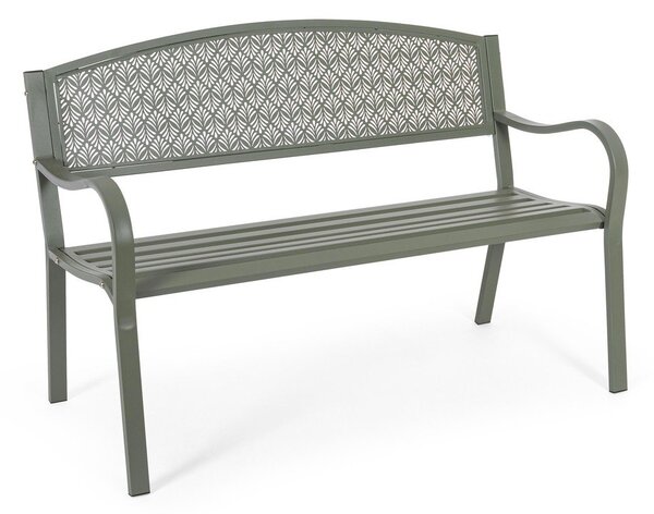 Kaki zelena metalna vrtna klupa Lizette – Bizzotto