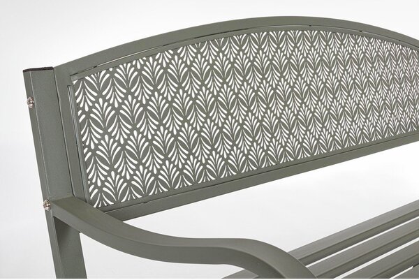 Kaki zelena metalna vrtna klupa Lizette – Bizzotto