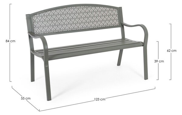 Kaki zelena metalna vrtna klupa Lizette – Bizzotto