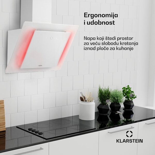 Klarstein Eleonora 60, kuhinjska napa, 424 m³ / h, touchscreen, osvjetljenje, EEK A ++