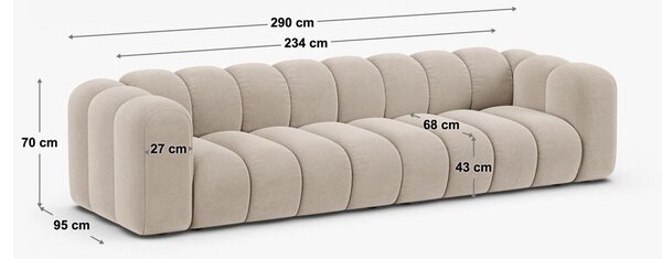 Bež sofa od šenila 290 cm Lupine – Micadoni