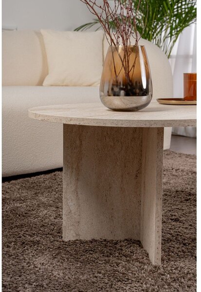 Bež stolić za kavu u polusjajnom dekoru 60x119 cm Sable – Kalune Design