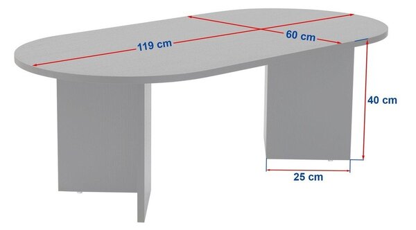 Tamno smeđi stolić za kavu u dekoru oraha 60x119 cm Sable – Kalune Design