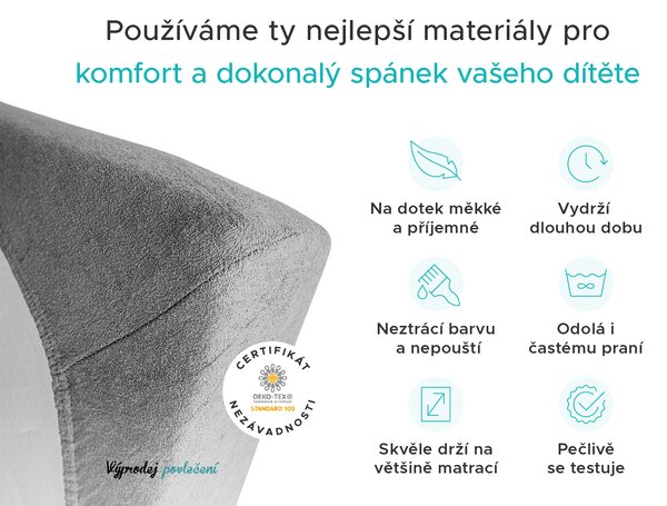 Plahta od frotira za dječiji krevetic marelica 60x120 cm