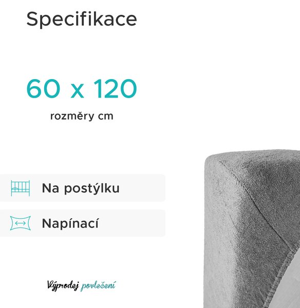 Plahta od frotira za dječiji krevetic marelica 60x120 cm