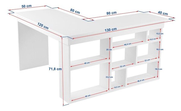 Radni stol u dekoru bora 120x130 cm Vesper – Kalune Design