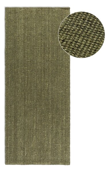 Kaki zelena staza jutena 80x200 cm Bouclé – Hanse Home