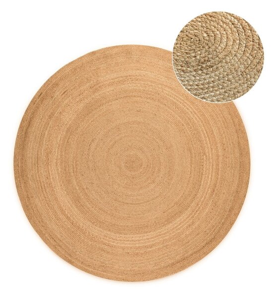 Obostrani juten okrugao tepih u prirodnoj boji ø 200 cm Braided – Hanse Home