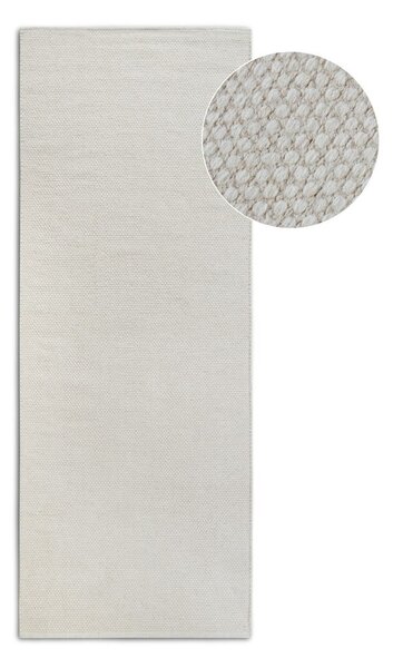 Krem ručno rađena staza od mješavine vune 80x200 cm Pradesh Natural White – Elle Decoration