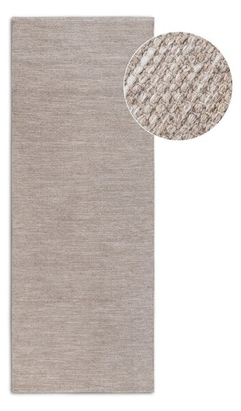 Bež ručno rađena staza od mješavine vune 80x200 cm Pradesh Linen White – Elle Decoration