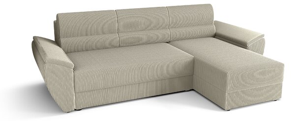 Razvlačna kutna garnitura L TAVERO 251x140 cm, svijetlo bež, univerzalna