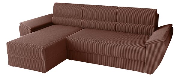 Razvlačna kutna garnitura L TAVERO 251x140 cm, tamno roza, univerzalna