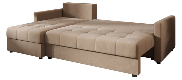 Razvlačna kutna garnitura L VENORIA 220x143 cm, bež + 2 jastuka GRATIS, univerzalna