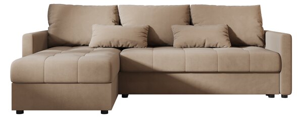 Razvlačna kutna garnitura L VENORIA 220x143 cm, bež + 2 jastuka GRATIS, univerzalna