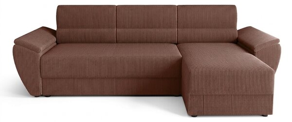 Razvlačna kutna garnitura L TAVERO 251x140 cm, tamno roza, univerzalna