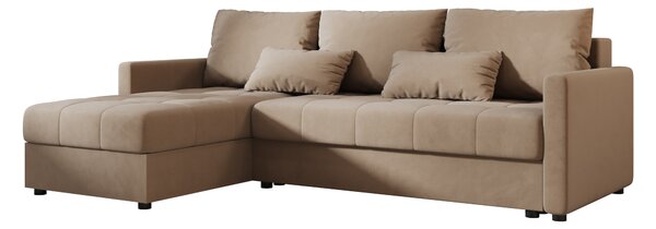 Razvlačna kutna garnitura L VENORIA 220x143 cm, bež + 2 jastuka GRATIS, univerzalna