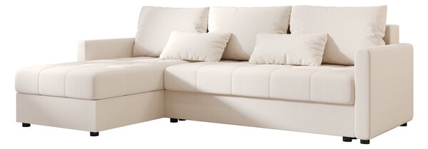 Razvlačna kutna garnitura L VENORIA 220x143 cm, krem + 2 jastuka GRATIS, univerzalna