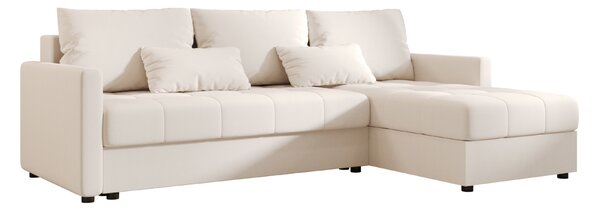 Razvlačna kutna garnitura L VENORIA 220x143 cm, krem + 2 jastuka GRATIS, univerzalna