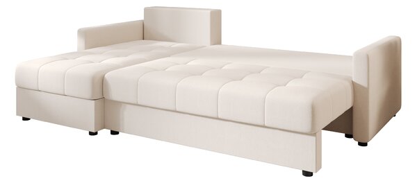 Razvlačna kutna garnitura L VENORIA 220x143 cm, krem + 2 jastuka GRATIS, univerzalna