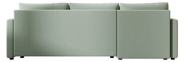 Razvlačna kutna garnitura L VENORIA 220x143 cm, svijetlo zelena + 2 jastuka GRATIS, univerzalna