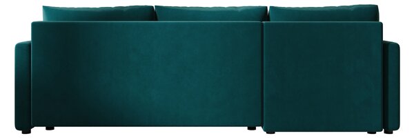 Razvlačna kutna garnitura L VENORIA 220x143 cm, petrolej + 2 jastuka GRATIS, univerzalna
